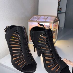 Elegant Black Strappy Heels